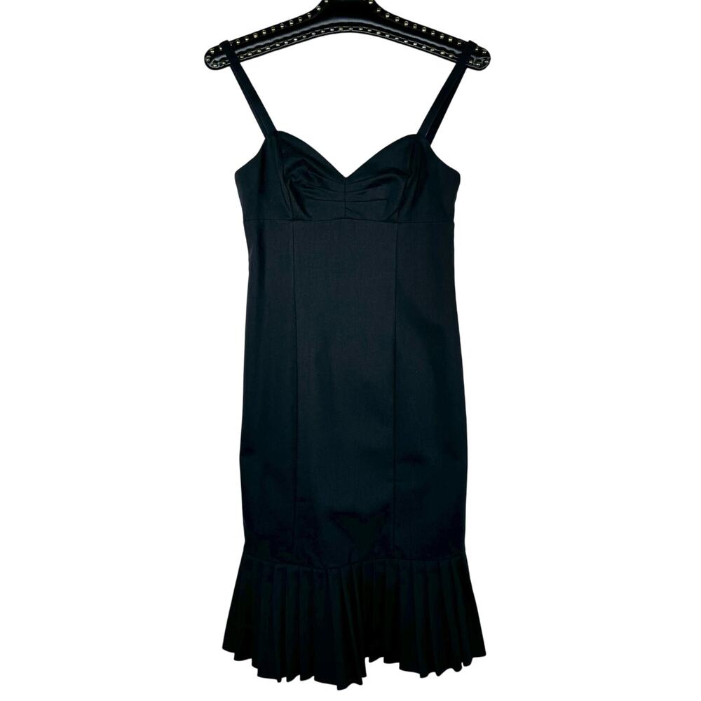 Express Design Studio Black Pleated Hem Dress 0 NWOT